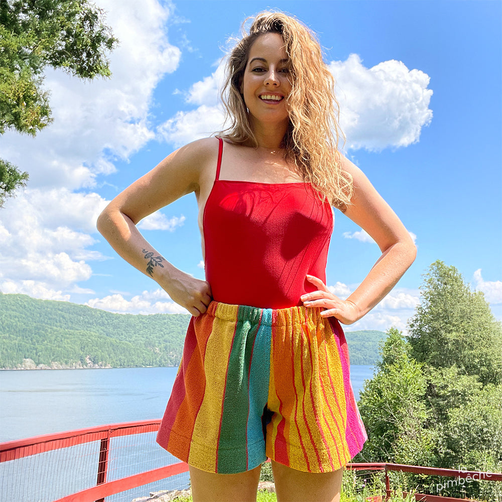 Shorts serviette *long* – Édition plage vintage 🏖️