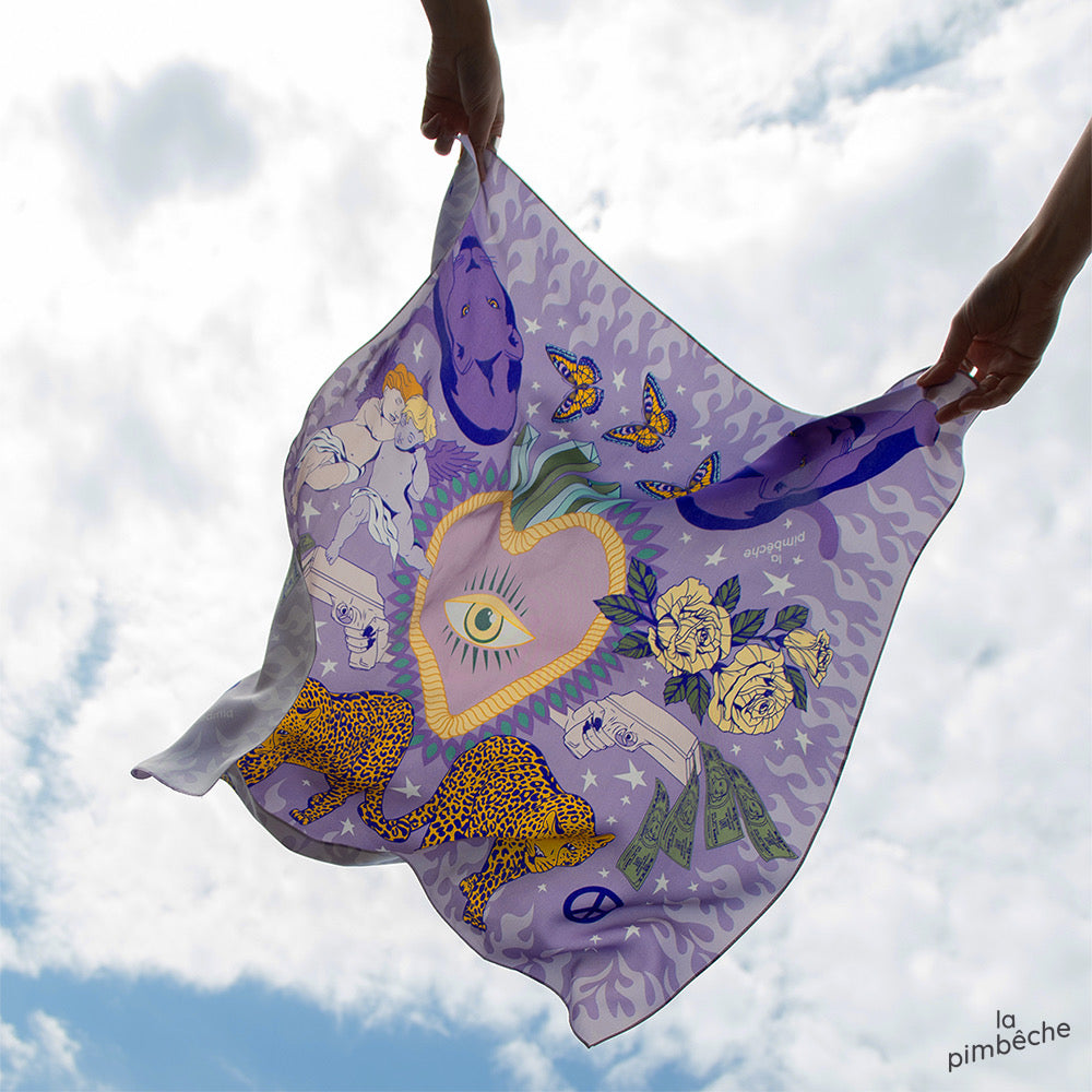 Foulard en soie 🔮💜 Feux violet