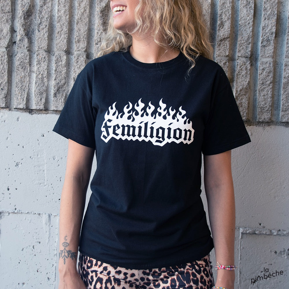 FEMILIGION t-shirt from La pimbeche Montréal artist