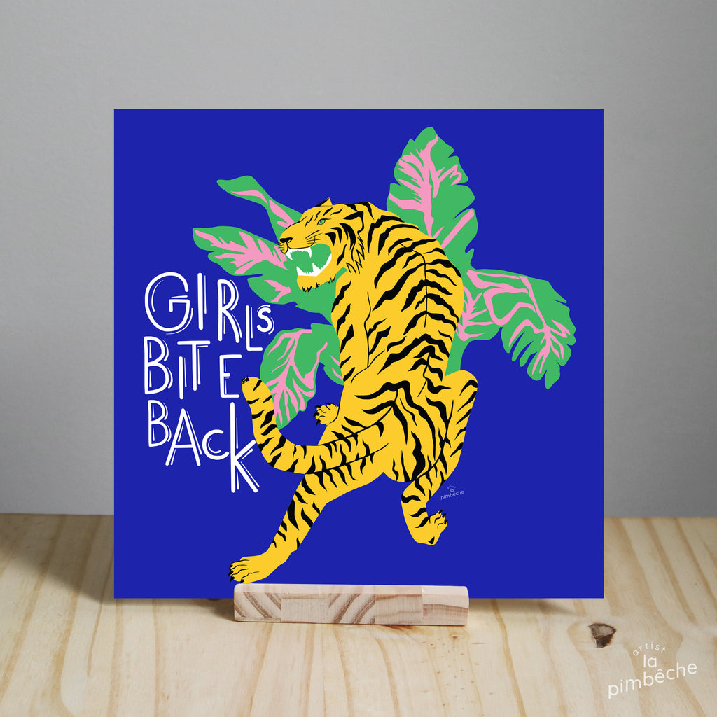 La Pimbêche feminist artist from Montreal - Girls Bite Back tiger 