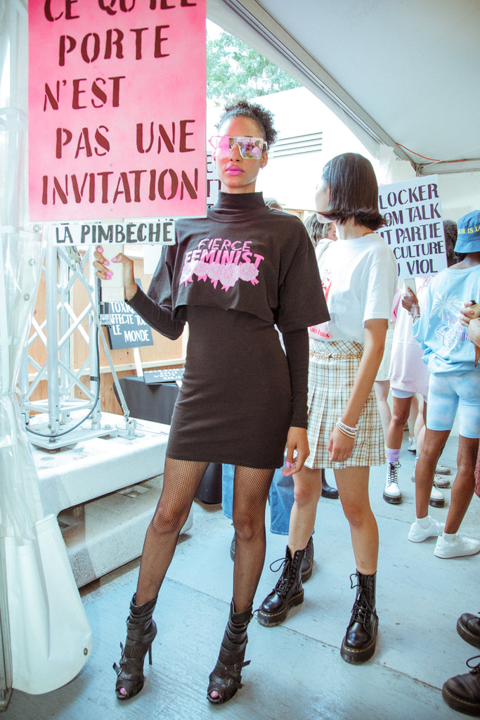 Festival Mode Design La Pimbêche photo credit Matt Smilenot Fierce Feminist protest fashion show consent is sexy