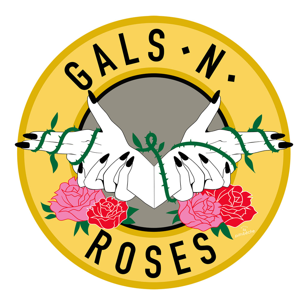 Gals N Roses Guns and roses artwork from La Pimbêche Montreal artist